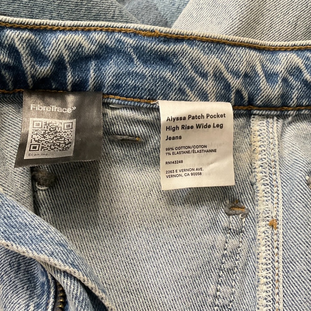 Reformation Alyssa Patch Pocket High Rise Wide Leg Jeans Sz 24 - Picture 11 of 12